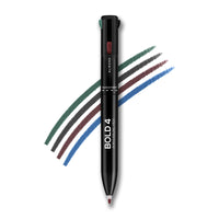 RENEE Bold 4-4-In-1 Kajal Pencil - Four Shades Black, Brown, Teal & Blue - Matte Finish, Rich Color Payoff, One-Stroke Application, Travel Friendly & Easy To Use