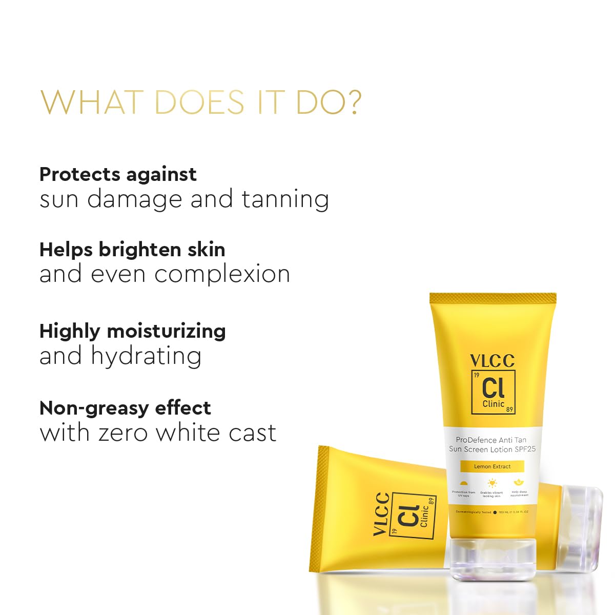 VLCC Clinic ProDefence Anti Tan Sun Screen Lotion SPF 25-100ml | Anti-Tan Lotion with SPF 25 UV Protection | Controls Tanning | Anti-tan | Sun Protection | Hydration & Nourishment | Moisturization