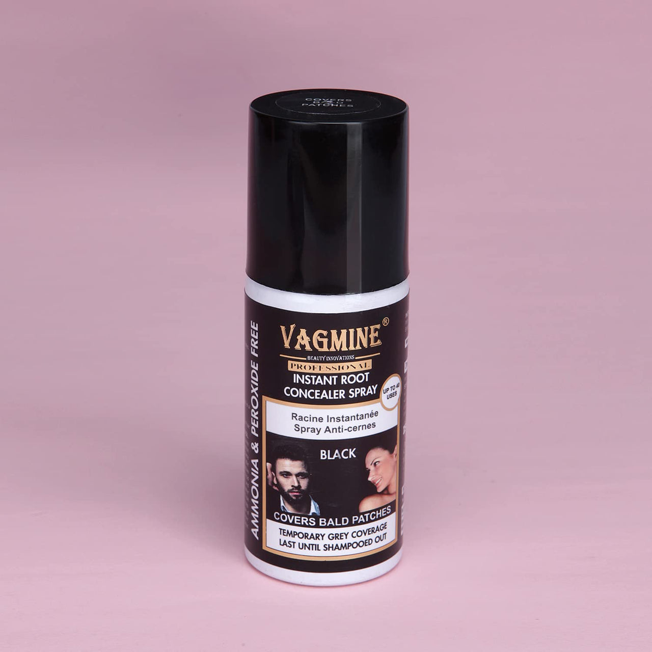 VAGMINE Instant Hair Root Concealer Spray - Black | Easy-To-Use Hair Color Touch-Up | Covers Gray Roots, 1 Count