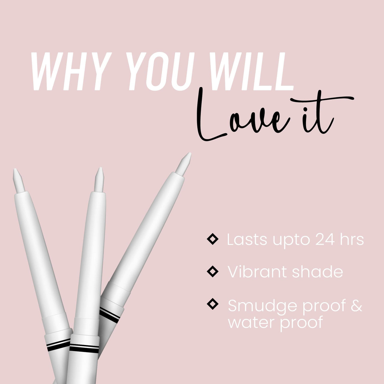 Seven Seas Glide On Color Kajal - White, Waterproof and Smudgeproof | All Day Revolving Kajal | Non Transferable and Long Lasting Stay up to 24 Hours | 0.35g