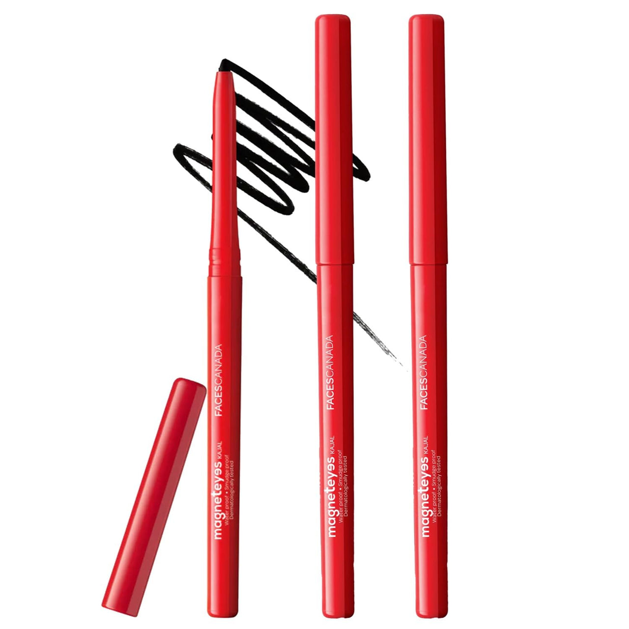 FACESCANADA Magneteyes Matte Finish Kajal 2 In 1 Black & Magnet Eyes Kajal, Waterproof, Black 0.35g