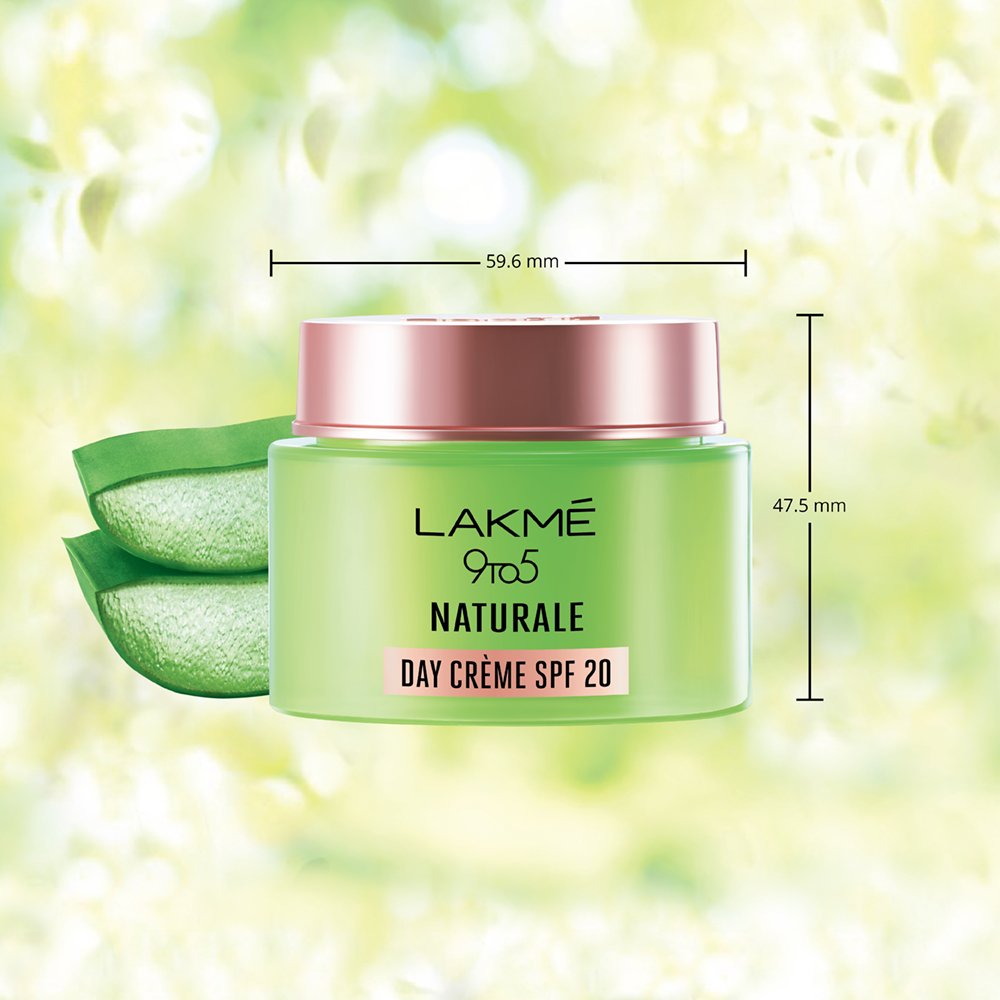 Lakmé 9 To 5 Naturale Day Cream, Spf 20 Pa++ With Aloe Vera For Hydrated Skin, 50 G