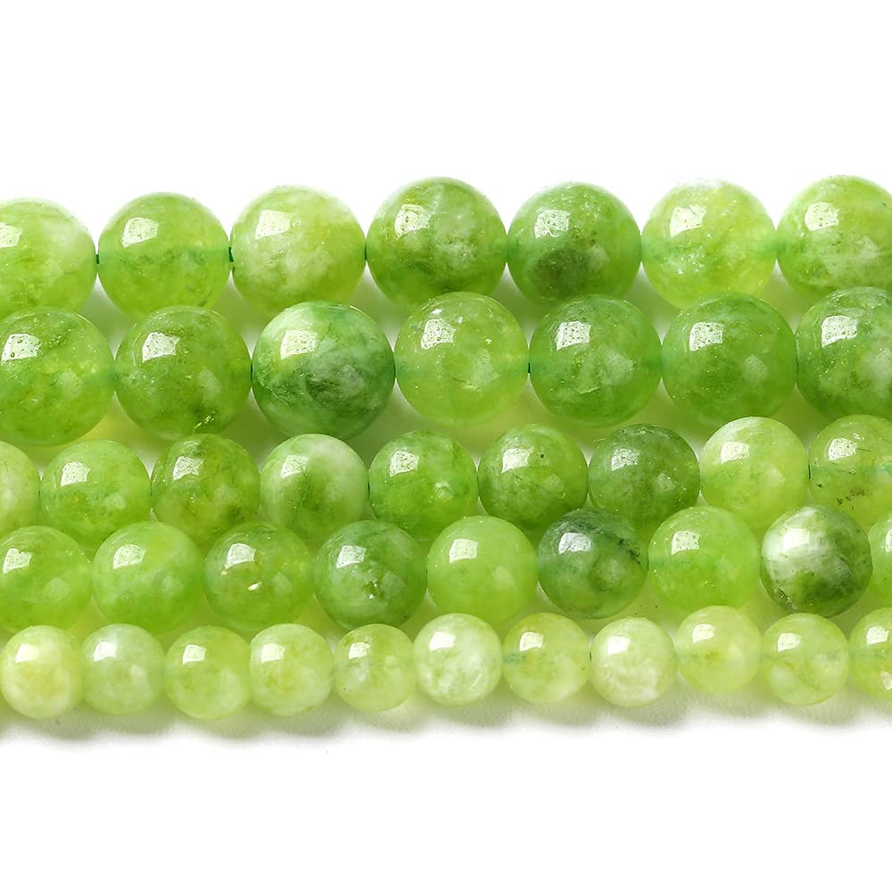 45pcs 8mm Natural Peridot Green Lace Jades Beads Round Loose Spacer Beads for Jewelry Making DIY Bracelets Crystal Energy Healing Power Stone 15 Inch Green Peridot Jade