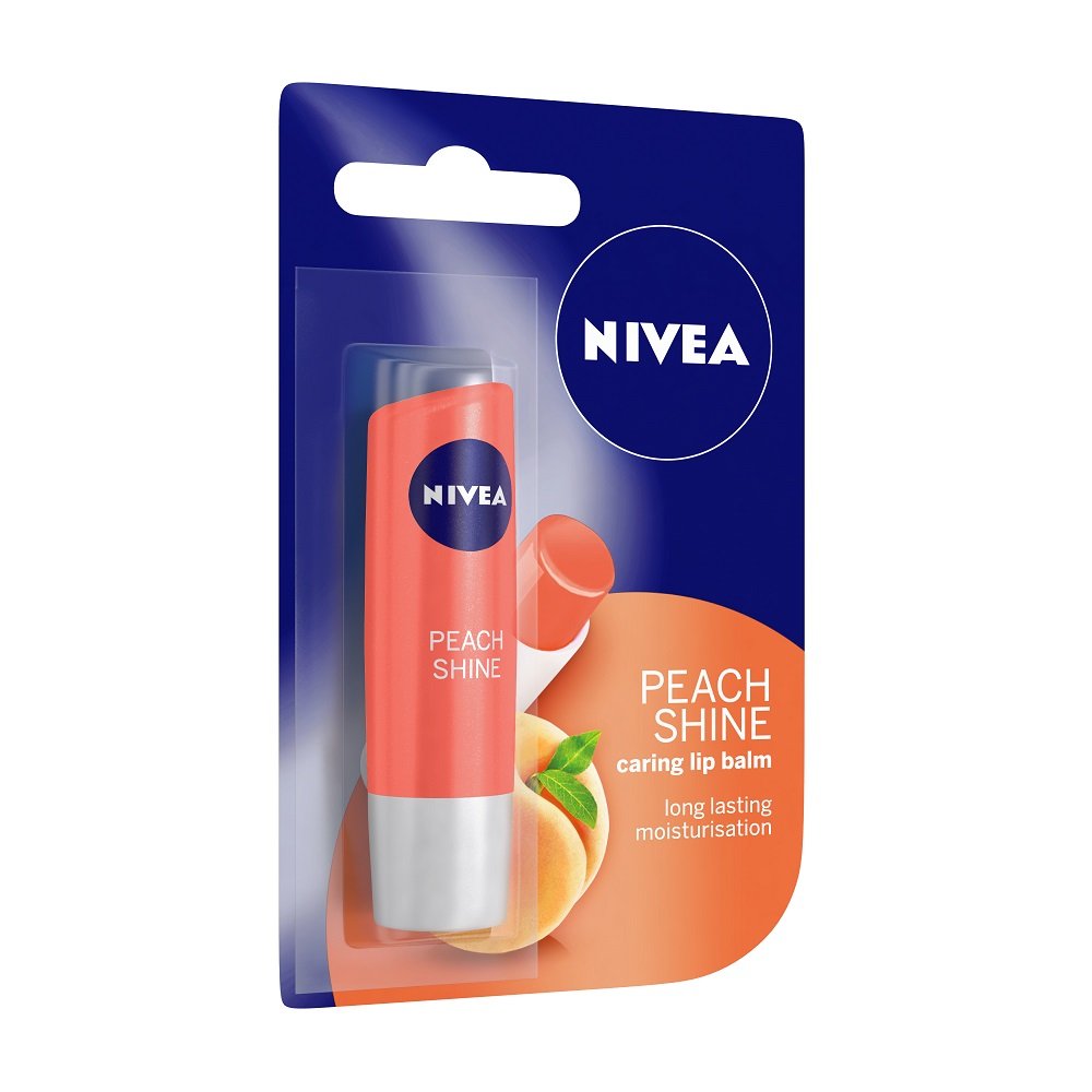 NIVEA Lip Balm, Soft Rose, 4.8g And NIVEA Lip Balm, Fruity Peach Shine, 4.8g