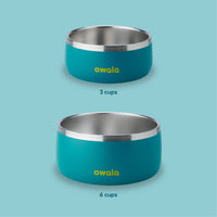 Owala Pet Bowl - Durable Stainless Steel, Food and Water Bowl for Dogs, Cats, and All Pets, Non-Slip Base, 24oz, Teal (Turquoise & Caicos) 24 oz Turquoise & Caicos
