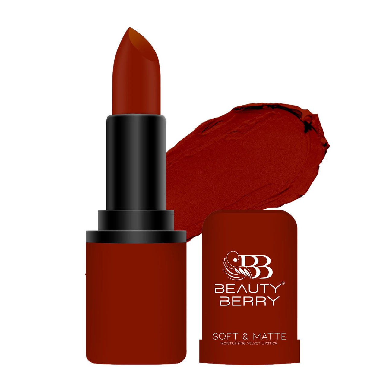 Beauty Berry Soft & Matte Lipstick | Moisturizing & Non Drying Formula with Velvet Matte Finish | Highly Pigmented and Lightweight Lipstick for Women (Red Carpet, 4g)