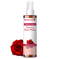 WishCare 100% Pure & Natural Rose Water Liquid - For Skin, Face & Hair - Steam Distilled - Kannauj Gulab Jal - Spray Skin Toner - Free From Paraben, Alcohol & Chemicals - 200 ml