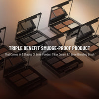 Swiss Beauty Eyebrow Palette With Wax Cream |Travel-Friendly Eyebrow Palette With Blendable Colors For Face Makeup | Shade-01, 5Gm|