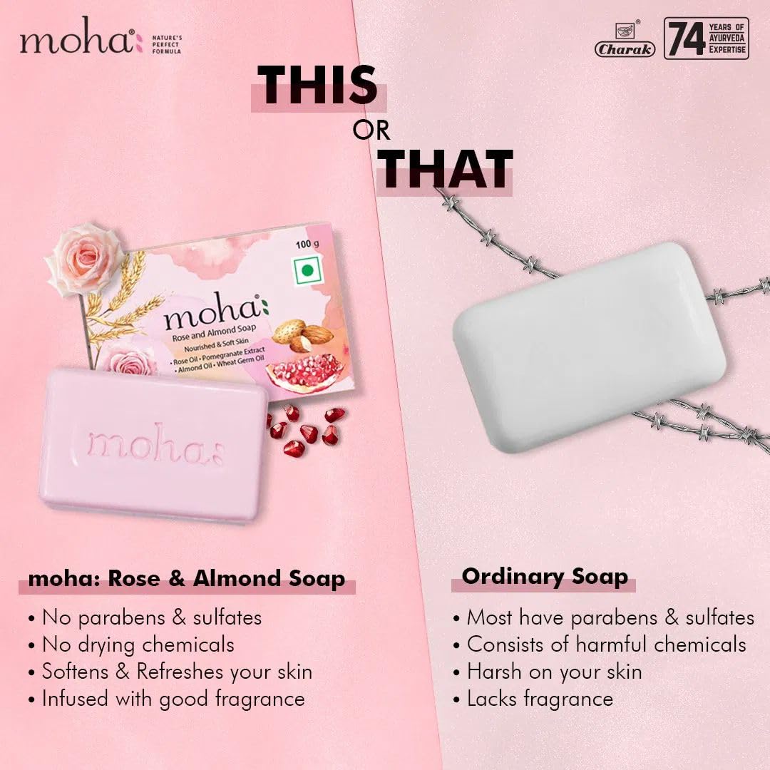 moha: Multi Soap Pack For Soft Hydrate & Nourished Skin & Face | 100gm X 3 = 300g