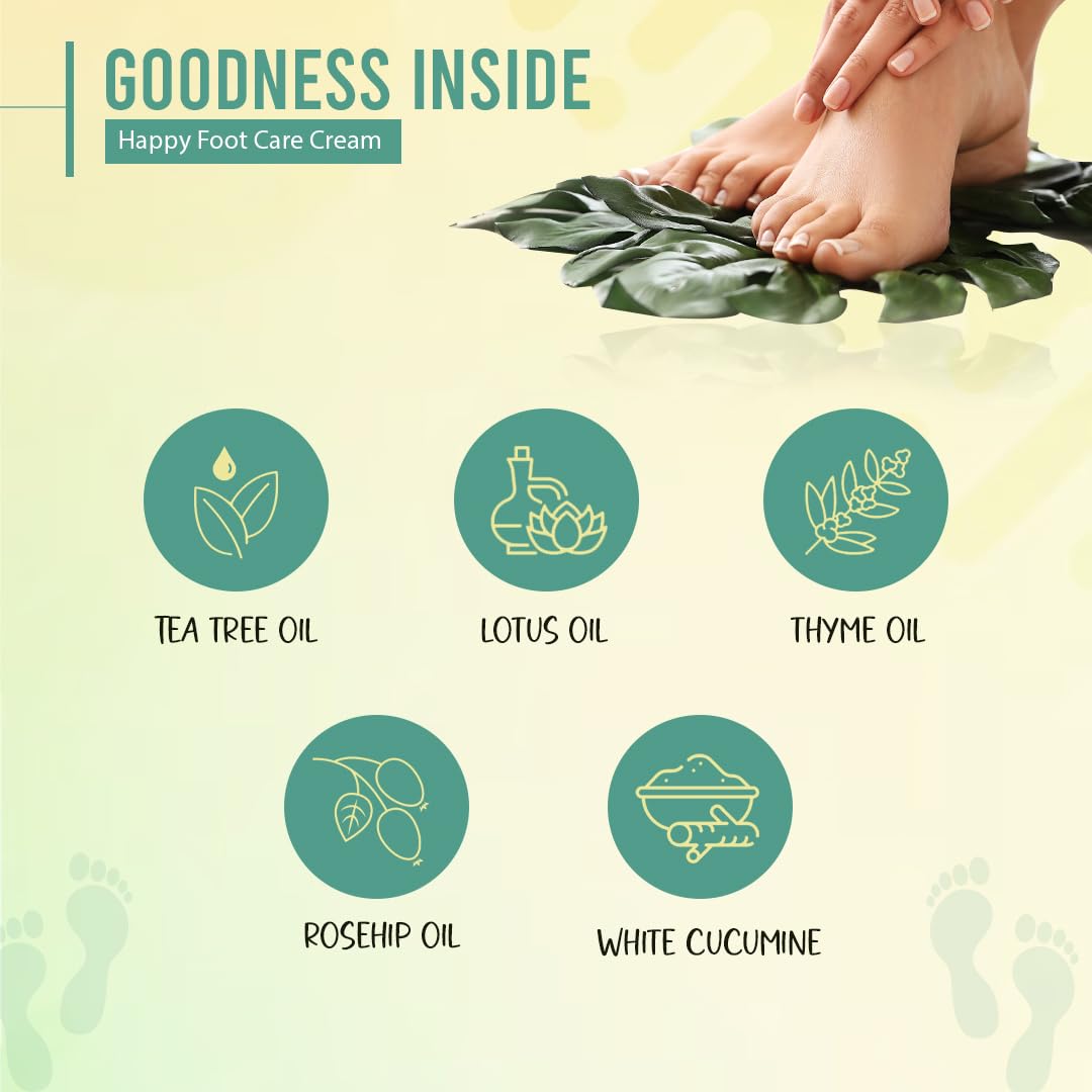 Glamveda Happy Foot Care Crack Cream For Moisturizes | Suitable for Dry & Cracked Foot Skin 100g Pack of 1