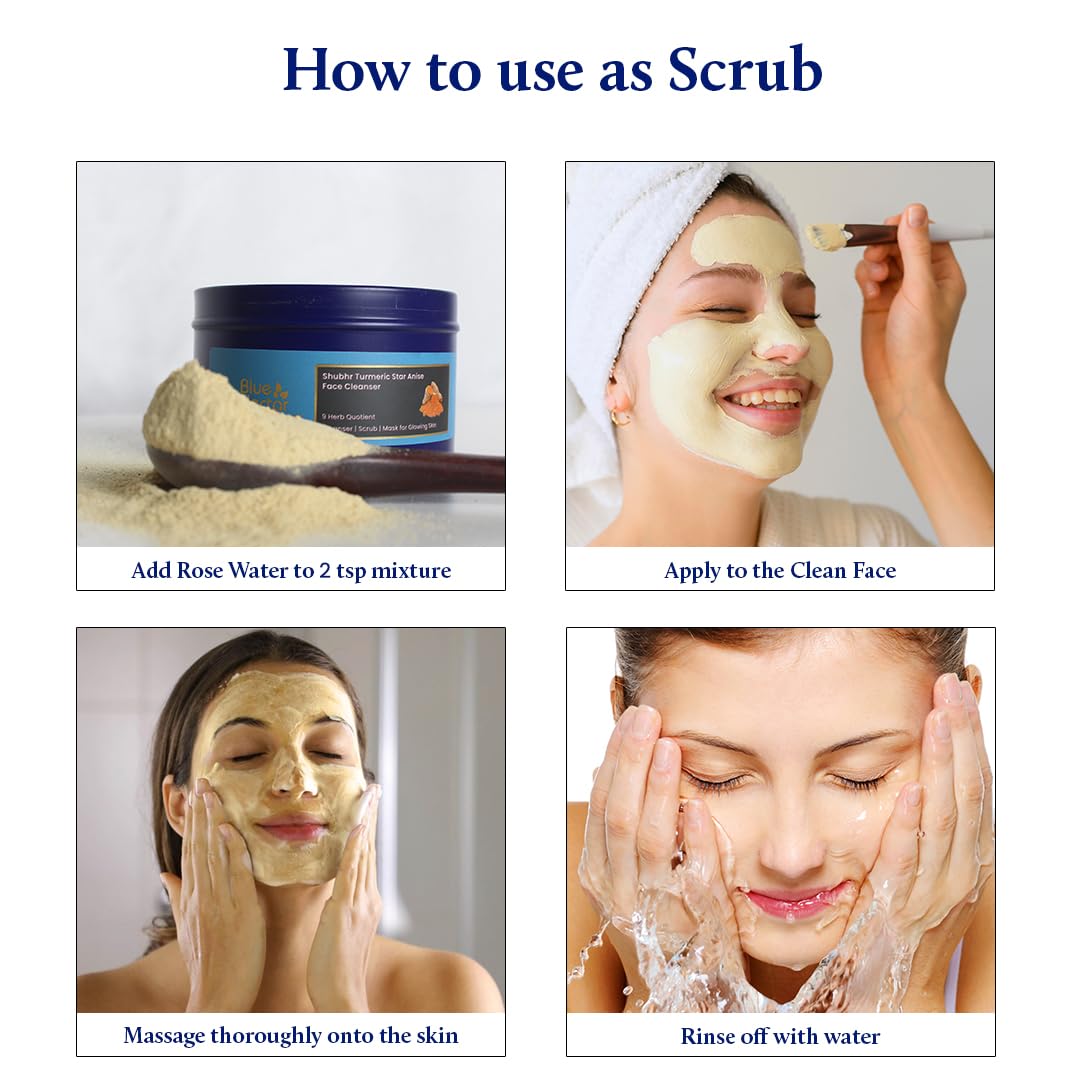 Blue Nectar Brightning Sandalwood Cream Women and Turmeric Face Ubtan