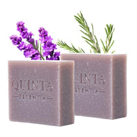 Quinta Essentia Organic, Cold Processed Bathing Soap with Rosemary and Lavender for Brightening, Nourishing Skin, Remove Dead Skin, Tanning - 100g (Pack of 2)
