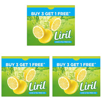 Liril Lime and Tea Tree Oil Soap 125 g (Buy 3 Get 1)|| Refreshing Bathing Soap With Fragrance & Freshness of Lemon|| Paraben & Sulphate Free Cleanser|| (Pack of 3)