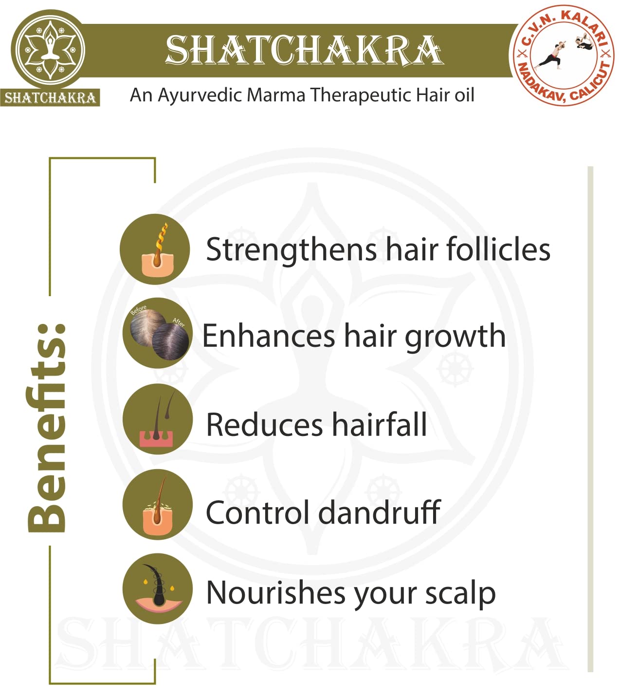 Shatchakra Hair Oil since 1950- Ayurvedic Product made with Original Rosemary Oil, Dhatura, Hibiscus, and Amla for hair growth for men & women | Hairfall Control, Regrowth & Anti Dandruff