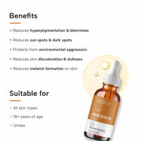 DERMATOUCH Kojic Acid Serum 2%| Best For Hyperpigmentation & Uneven Skin Tone | For Both Men & Women