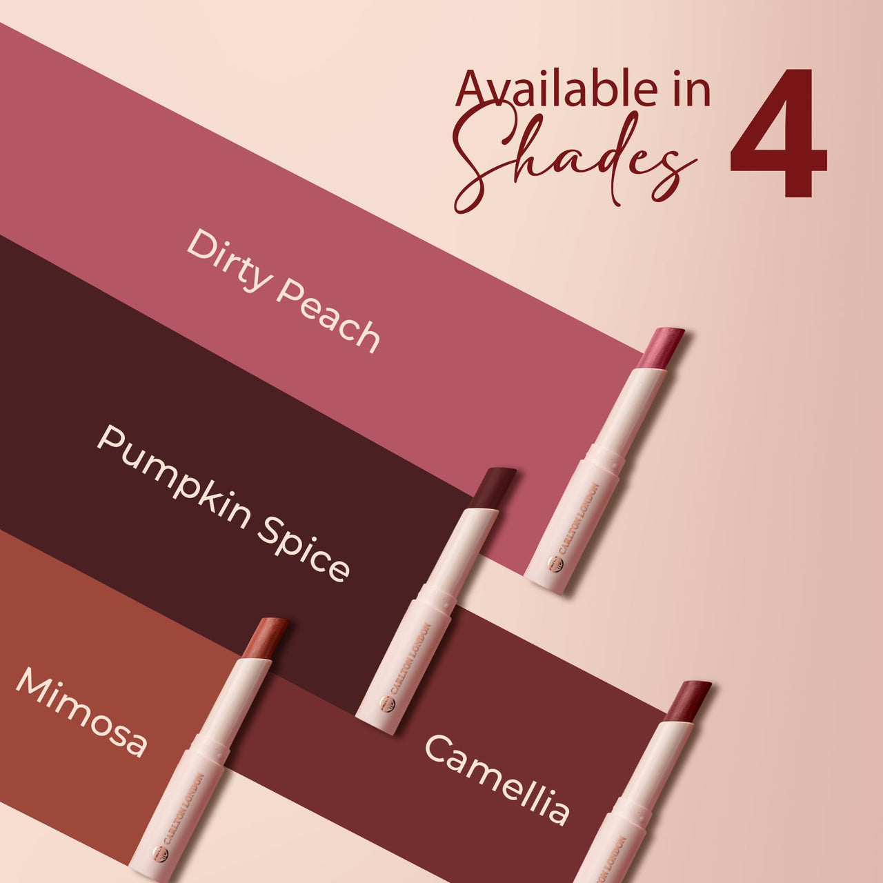 Carlton London Glitterati Satin Lipstick Smudge-Proof Gift Set | Enriched with Vitamin E, Castor oil | Long Lasting | Highly Pigmented | Upto 8Hrs - 4X1.7g
