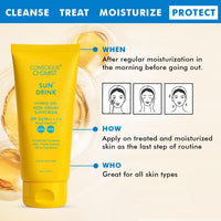 Conscious Chemist Dewy Ceramide Sunscreen SPF 50 PA++++ | For Oily Skin | UVA/UVB & Blue Light Protection | Fragrance-Free | For Men & Women, All Skin Type - Sun Drink | 50g