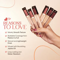 Charmacy Milano Concealer - 3 Correct & Cover Spots | Full Coverage & Lightweight Concealer | Jojoba Oil Nourished, 7 ML
