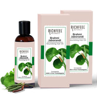 Richfeel Brahmi Jaborandi Hair Oil | Controls Hair Fall | Promotes Hair Growth | Trichologist Developed Formula | For Men & Women | No Mineral Oils or Silicones | 80 ML – Pack of 2