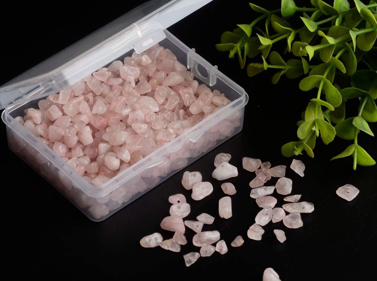 Natural Chip Stone Beads Rose Quartz 5-8mm About 400 Pieces Irregular Gemstones Healing Crystal Loose Rocks Bead Hole Drilled DIY for Bracelet Jewelry Making Crafting (5-8mm, Rose Quartz)