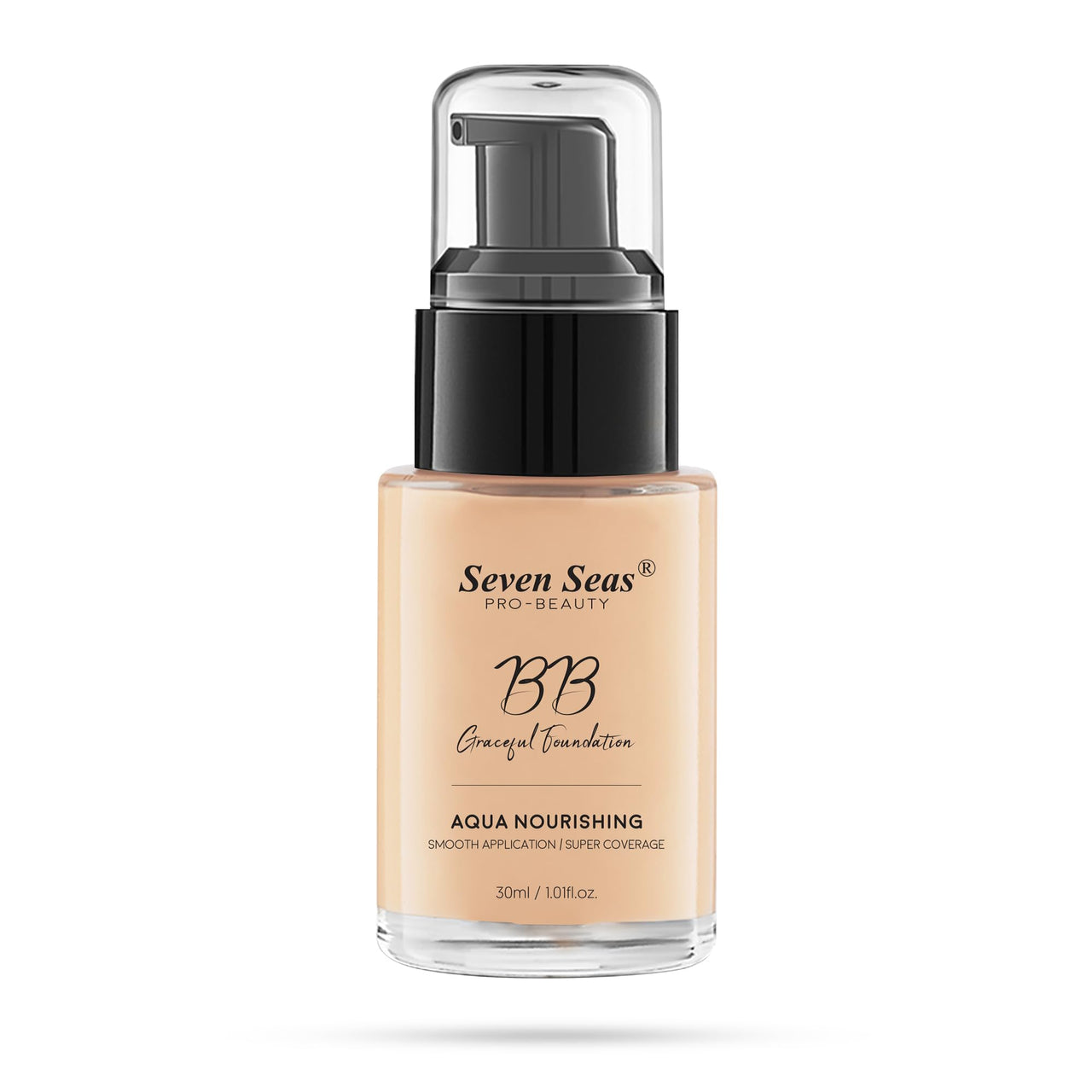 Seven Seas BB Gracefull Foundation | Aqua Nourishing for Face Makeup | Smooth Application | Full Coverage for Women (Nude-30ML)