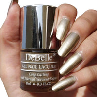 DeBelle Gel Nail Polish Chrome Gold (Metallic Gold Nail Paint)|Non UV - Gel Finish |Chip Resistant | Seaweed Enriched Formula| Long Lasting|Cruelty and Toxic Free| 8ml