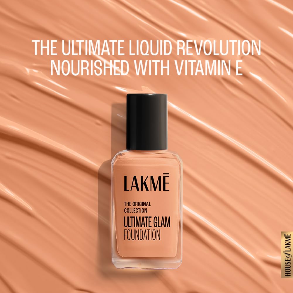 Lakme Perfecting Liquid Foundation, Pearl, Waterproof Full Coverage Long Lasting - Light Oil Free Face Makeup with Vitamin E, Dewy Finish Glow, 27 ml