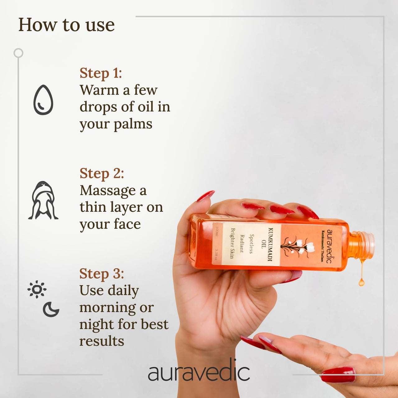 Auravedic Kumkumadi Tailam Face Oil 100Ml Pack Of 2 Kumkumadi Oil For Face Glowing Skin Pigmentation Dark Spots Body Oil After Bath For Daily Use