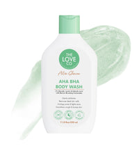THE LOVE CO. AHA BHA Body Wash | 5% Glycolic, Lactic & Salicylic Acid | Gently Exfoliates, Fights Acne & Unclogs Pores | With Barrier-Boosting Ceramides | Sulphate-Free | Unisex | 350ml
