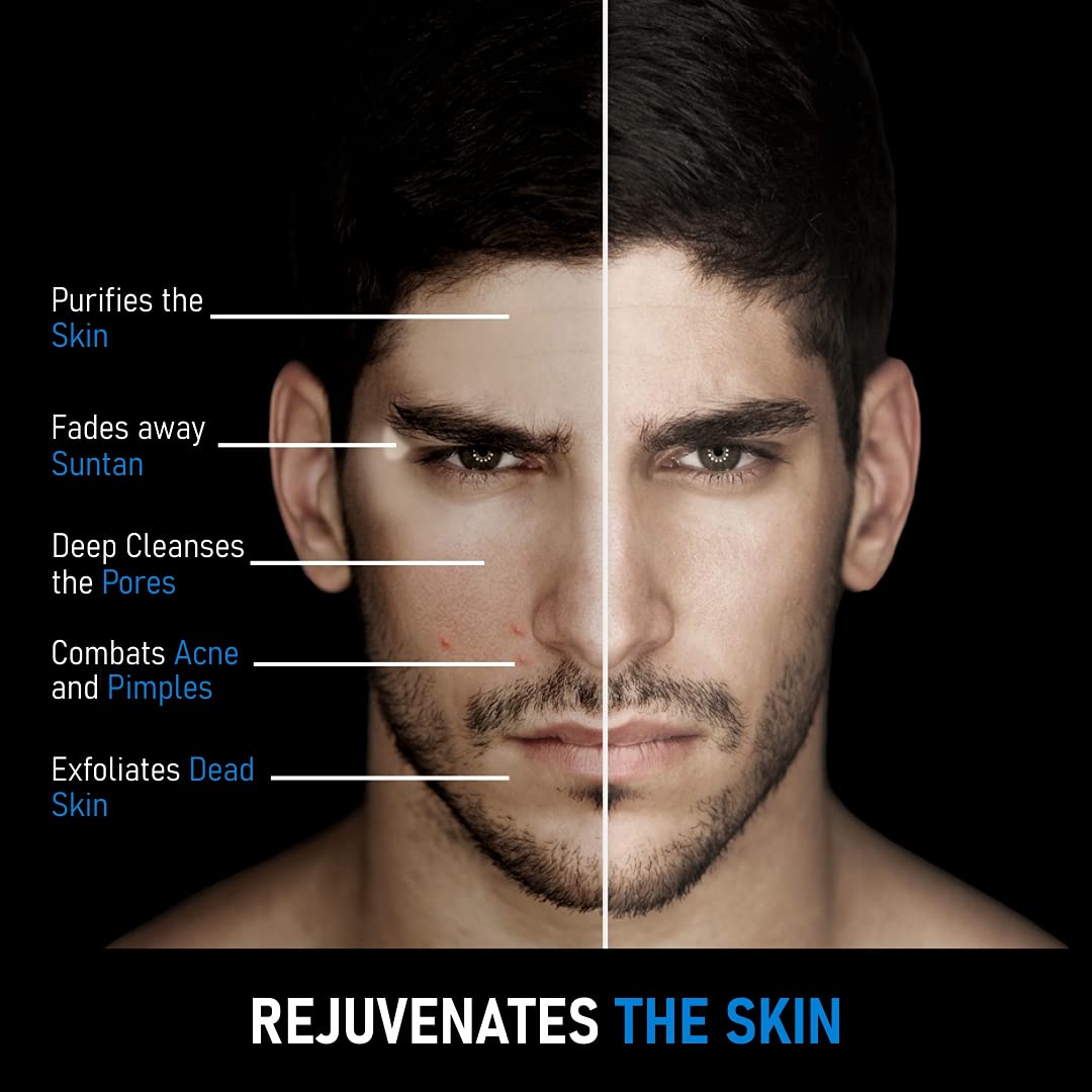 INDUS VALLEY Men 100% Natural 2 in 1 Active Charcoal Face Mask and Scrub With Dead Sea Water & Clay - (100ml)