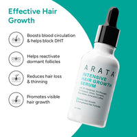 Arata Intensive Hair Growth Serum for Men & Women | 3% Redensyl, 3% Procapil & 5% Kopexil | Onion, Turmeric & Rice Water | Controls Hair Fall, Boosts Hair Growth & Strengthens Hair | Pack of 2 (60ml)