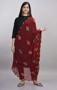 DIAMO Women's  Phulkari Chiffon Dupatta