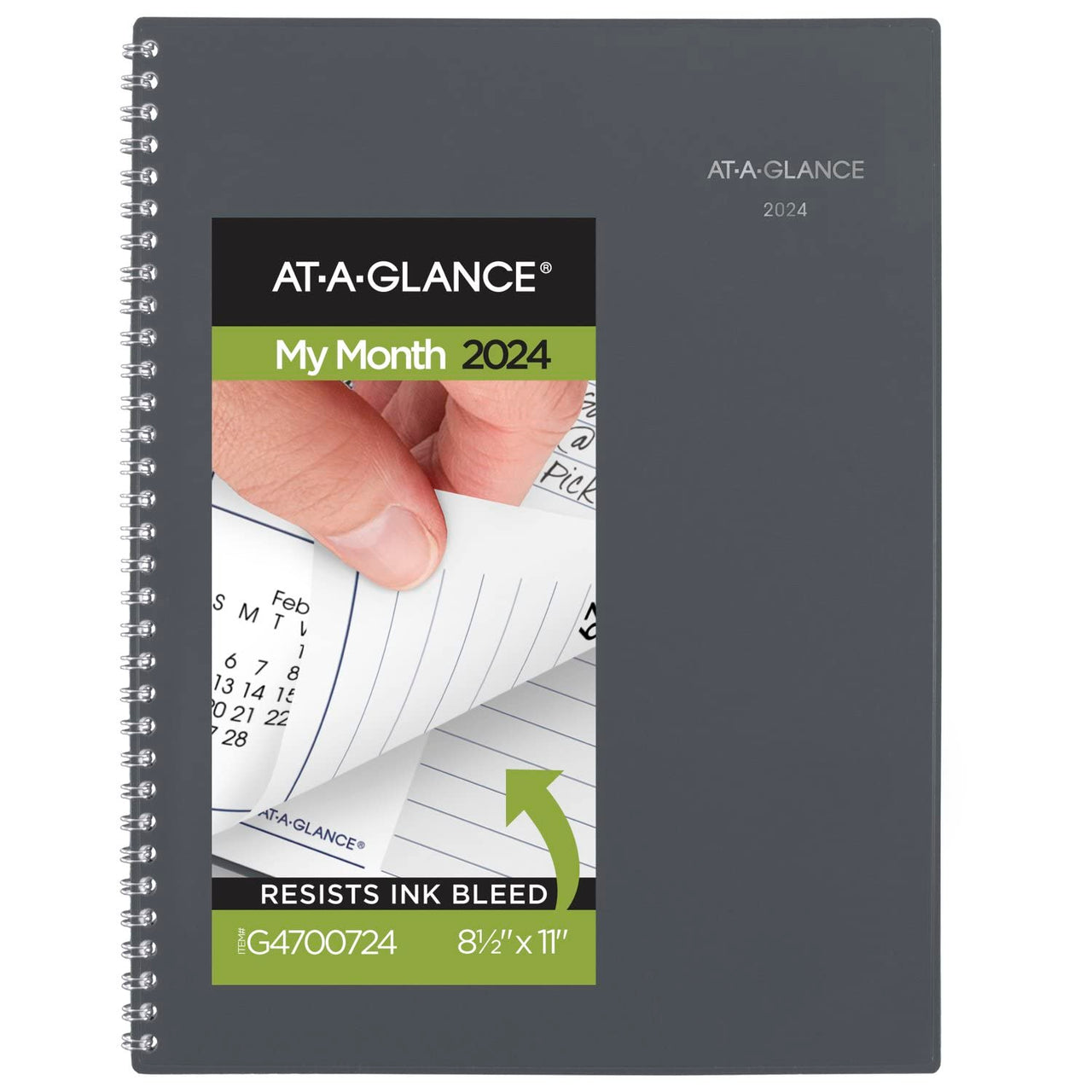 AT-A-GLANCE 2024 Monthly Planner, DayMinder, 8-1/2" x 11", Large, Gray (GC4700724) 2024 New Edition