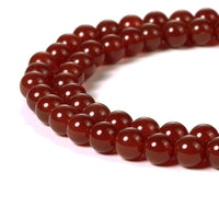 BEADNOVA Red Agate Beads Natural Crystal Beads Stone Gemstone Round Loose Energy Healing Beads with Free Crystal Stretch Cord for Jewelry Making (6mm, 62-64pcs) 6mm 02) Red Agate Round Beads