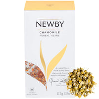 Newby Chamomile Tea Bags | 25 Pieces | 100% Organic Chamomile Flower Herbal Green Tea | Light and Gentle Taste With Subtle Floral Flavor | Steep Hot or Iced | 37.5 gm