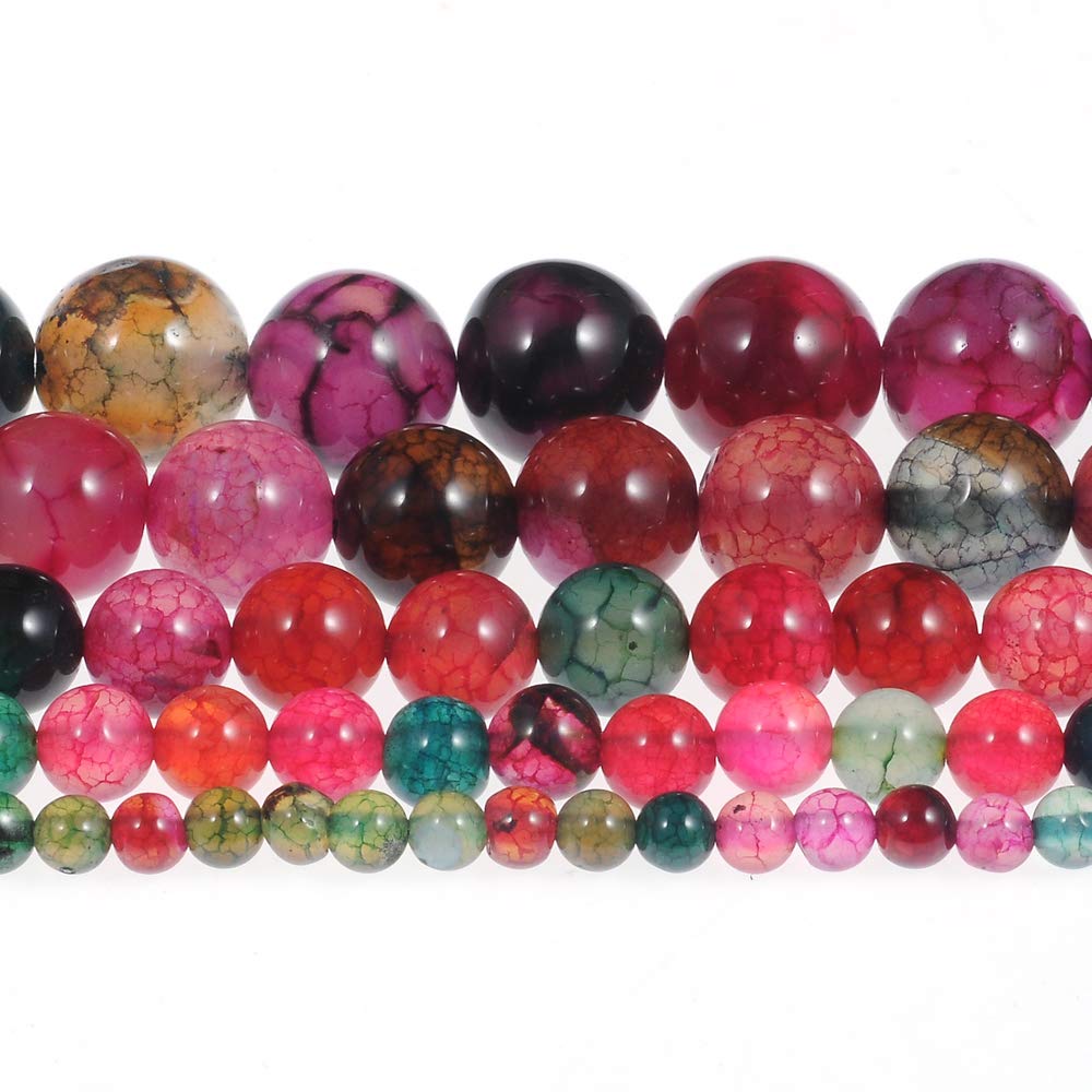 Stone Beads 8mm Multi-Color Tourmaline Gemstone Round Loose Beads Crystal Energy Stone Healing Power for Jewelry Making DIY,1 Strand 15"