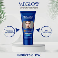 Meglow Mens Skin Care Kit Pack of 3 - Mens Fairness Cream (50g) With Aloevera Extracts and Vitamin E |Apricot Scrub (70g) With Natural Apricot Extracts |Refreshing Face Wash (70g) Helps to Remove Dead Skin Cells and Make Skin Refreshing and Radiant