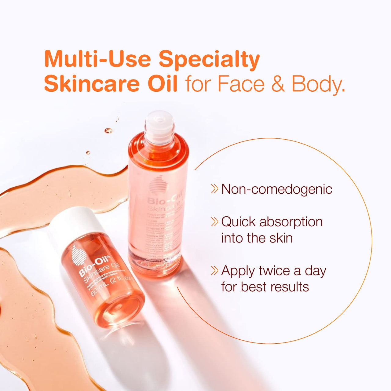 Bio-Oil 200 ml (Specialist Skin Care Oil - Scars, Stretch Mark, Ageing, Uneven Skin Tone) and 125 ml (Specialist Skin Care Oil - Scars, Stretch Mark, Ageing, Uneven Skin Tone), Combination Skin
