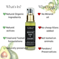 EcoBerry Moroccan Argan & Avocado Cleansing Oil For Oily Skin, Boosts Hydration, Increases Collagen Production, Improves Elasticity, Reduce Wrinkles, Vegan