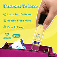 Plum BodyLovin' Hawaiian Rumba Eau De Perfum (Parfum) | Long Lasting & Premium Beachy Fragrance | Luxury Perfume for Women | Mandarin, Gardenia & Vanilla Notes | Travel Friendly | High On Fun - 15ml