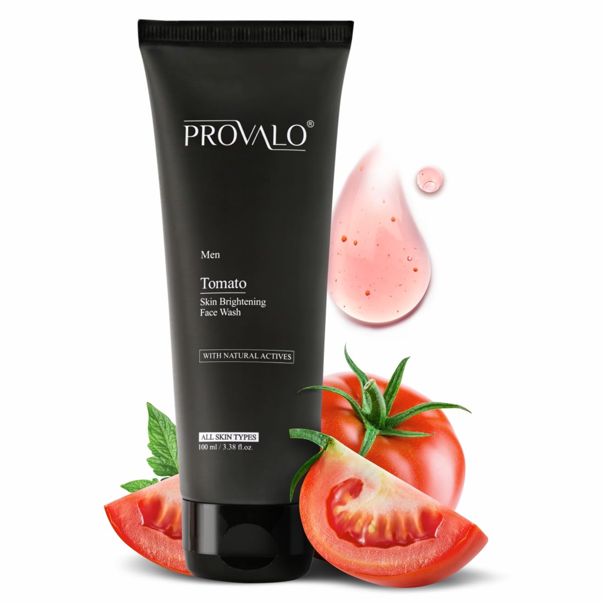 Provalo Tomato Natural Face wash For Glowing - 100ML | Brightening And Radiant Skin | Face Wash For Men | For Oily, Acne Prone and Dry Skin