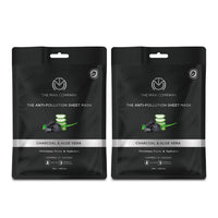 The Man Company Charcoal De Tan Face Sheet Mask with Aloevera & Hyaluronic Acid - 25 ml *2