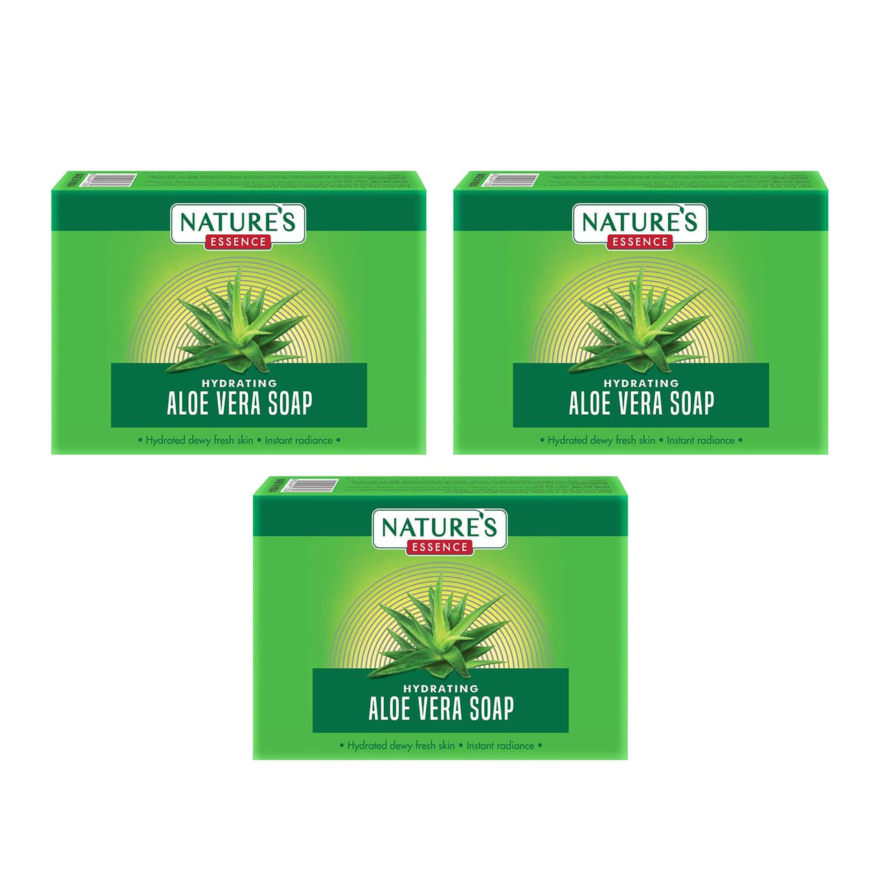 NATURES ESSENCE Hydrating Aloe Vera Soap | Soap For Bath, 225Gm, Pack Of 3