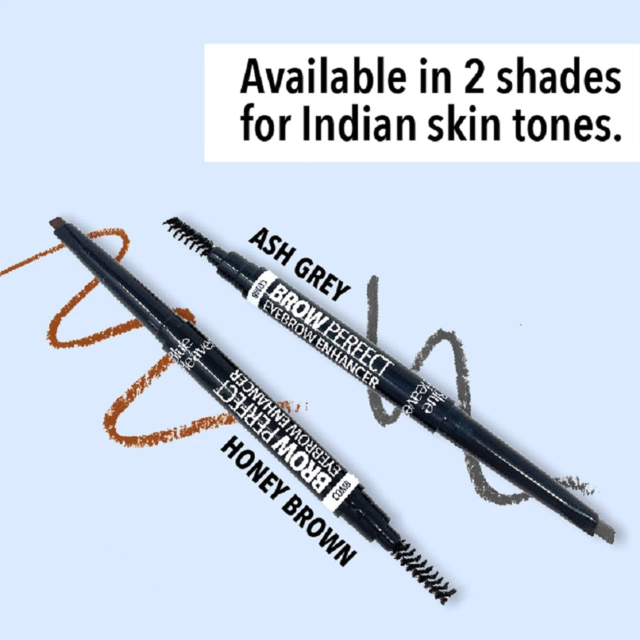Blue Heaven Brow Perfect Eyebrow Enhancher, Long Lasting, Smudge Proof, Waterproof Eyebrow Pencil, One Swipe perfect finish, Honey Brown, 0.30gm