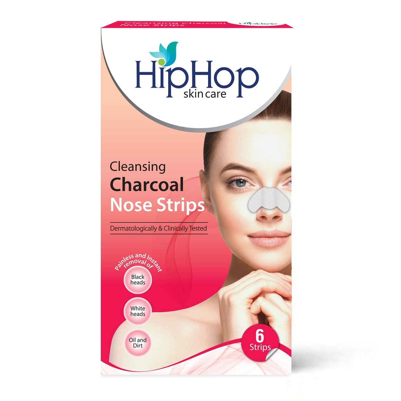 HipHop Skincare Cleansing Charcoal Nose Strips for Men & Women - Blackhead Remover & Pore Cleanser (6 Strips Pack of 2) (12 Strips)