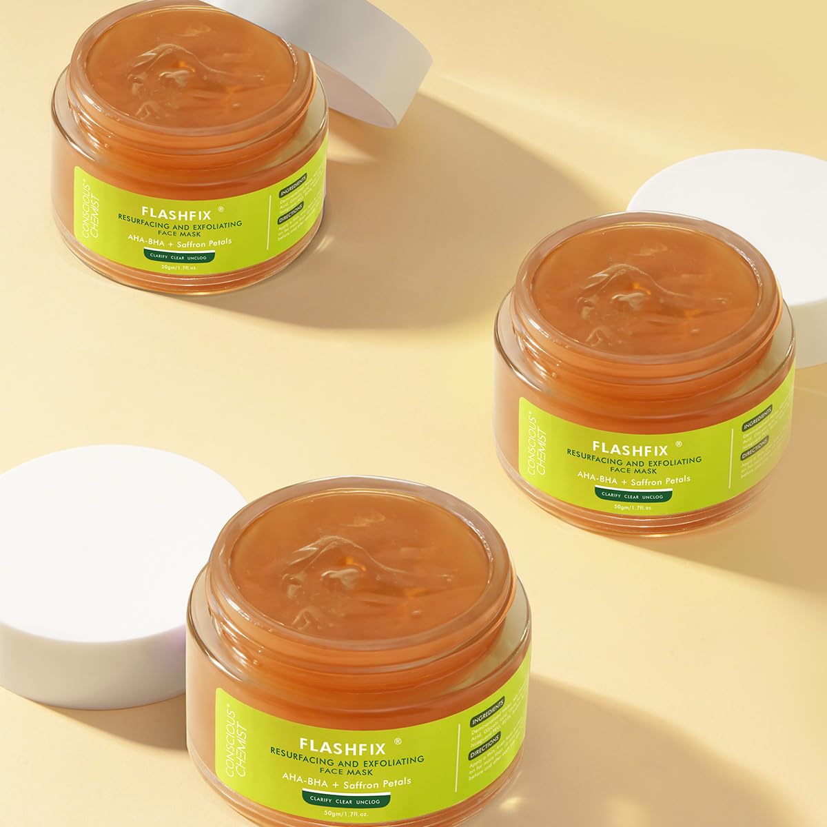 Conscious Chemist® Exfoliating Face Mask For Oily Acne Prone Skin with Salicylic, Glycolic Acid & Saffron Petals | Removes Blackheads, Anti Acne, De-Tan | Vegan & Cruelty Free | 50 gm