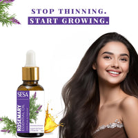 Sesa Rosemary Essential Oil For Hair Growth Nourishes Skin Hair Fall Control Oil For Women and Men 100% Pure & Natural Rosemary Oil, 15 ml