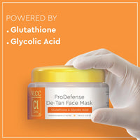VLCC Clinic ProDefense De-Tan Face Mask - 100g | Powered with Glutathione + Glycolic Acid | Soothing, Refreshing and Calming Face Mask | Oil Control | Skin Brightening | Anti-Pigmentation Face Mask