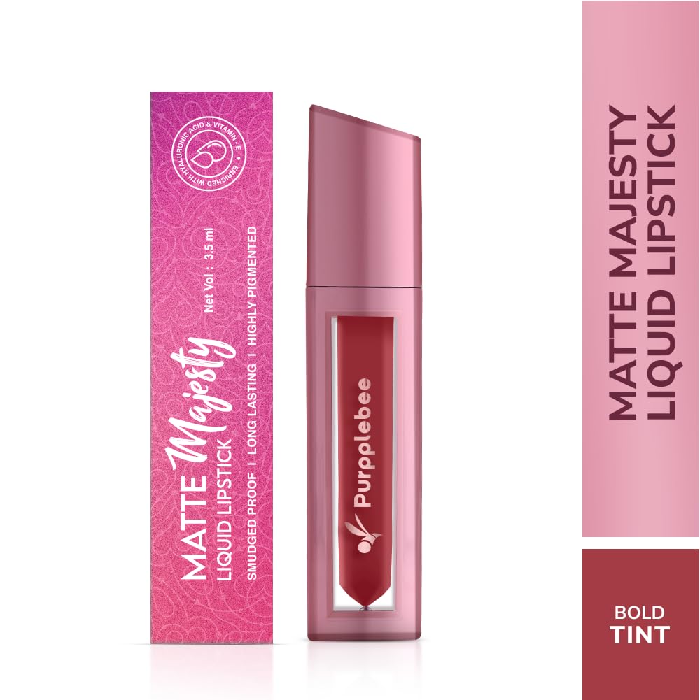 MATTE Majesty Liquid Lipstick Smudged Proof Long Lasting Highly Pigmented Water Proof Matte Liquid Lipstick (Bold Tint)