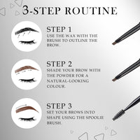 FACES CANADA HD Shape Up Brow Kit - Brown 02, 2.8g | Eyebrow Duo Kit - Wax & Powder With Brush | Long-Lasting | Precise & Natural Looking | Rich Color Payoff | Shaped & Defined Brows | Cruelty-free